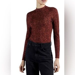 TED BAKER London RHHEAA Animal Print Half Sleeved Top
